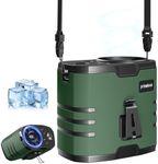 Primelove Portable Waist Fan 10000mAh Rechargeable,Clip on Belt Fan With 10 Speeds 16000PRM Strong Airflow,Hands-Free Hanging Neck Fan,Long-Lasting Cooling for Camping,Hiking,Outdoor,Jobsite,Green