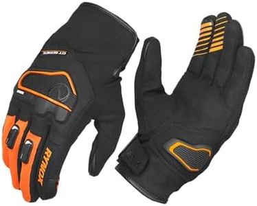 Rynox Helium GT 2 Gloves | Cuff Length Motorcycle Riding Gloves | Impact Protection | Abrasion Resistance | Carpus Bone Protector - Black Orange, 2XL