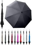 BetterBrella Inverted Umbrella Windproof, Waterproof, Double Canopy Layer, Compact and Reverse Folding for Car, Travel and Outdoor Use, Rain or Sun Shine, Black