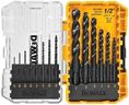 DEWALT Drill Bit Set, 3-Flats Shank,14-Piece, 135 Degree Split Point, for Plastic, Wood and Metal (DWA1184)