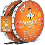 DIY Doctor - A+B Magnetic Tape for Fly Screens - 10 Metres of Strong Magnetic Strips Self Adhesive - Cut To Fit Sticky Magnetic Strip - 5m + 5m A and B Polarity - Thin Magnet Strips Self Adhesive