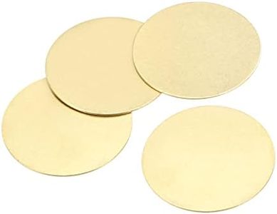 MECCANIXITY Brass Stamping Blank Round Metal DIY Tag 40mm Dia 0.8mm Thick for Craft, Pendant Decoration, Pack of 4