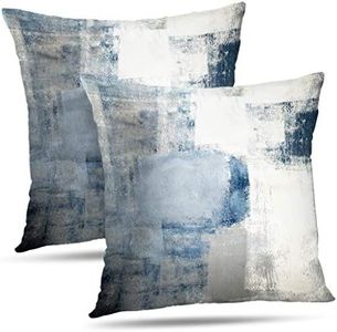 Alricc Set of 2 Blue and Grey Art Artwork Contemporary Decorative Gray Home Decorative Throw Pillows Covers Cushion Cover for Bedroom Sofa Living Room 18X18 Inches