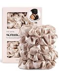 Kitsch Satin Scrunchies, Softer than Silk, Hair Scrunchies for Frizz Prevention | Silk Scrunchies for Girls & Stylish Satin Hair Ties for Women | Cute Hair Scrunchie for Styling - 5 Pack (Leopard)