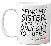 Stuff4 Being My Sister Mug - Sister Gifts from Brother Sister, 11oz Ceramic Dishwasher Safe Coffee Mugs - Perfect for Birthday, Christmas, Secret Santa, Sister Birthday Gifts, Cup - Made in The UK