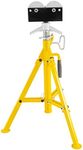 VEVOR 0.5-12 inch Adjustable Height 32"-55" 2500Lb Capacity Portable High Pipe Stand with Roller Head Fold A Trailer Jacks, Yellow