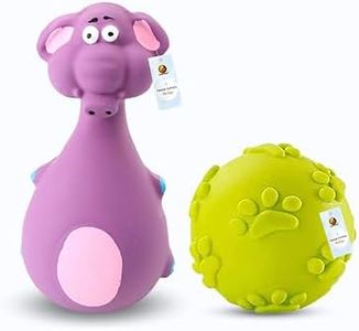 Foodie Puppies Dog Latex Squeaky Dog Toy Combo - (Claw Ball + Purple Elephant) | Suitable for Puppy and Small Dogs | Soft Rubber, Interactive, Chewing & Fetch Play Toy | Reduce Separation Anxiety
