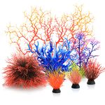 MyLifeUNIT Aquarium Plants, 7 Pack Artificial Coral Ornament for Fish Tank Decorations (Multicolor)