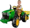Peg Perego John Deere Ground Force Extra-Large 12 volt Ride-On Tractor with Trailer & FM Radio, Durable Design for Kids Ages 3-7