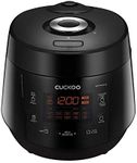 CUCKOO High Pressure Rice Cooker 10-Cup Uncooked / 20-Cup Cooked with Nonstick Inner Pot, Large Rice Maker with 13 Menu Options and Steam Plate, Fuzzy Logic Tech, Auto Clean, Black (CRP-PK1001S)