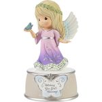 Precious Moments Angel with Butterfly Musical | Wishing You God's Blessings Memorial Gift | Bereavement | Angel Musical