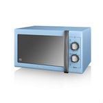 Swan Retro Manual Microwave, Blue