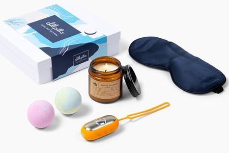 The Chill Pill Chill & Unwind Gift Box - Sleep Mask, Bath Balls, Aromatherapy Candle & The Chill Pill Sleep Aid Device - Mend Your Mental’s Best Gift for People in Need of Stress Relief and Relaxation