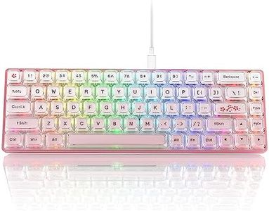 Womier W-K68 60% Keyboard Gaming - Wired Mechanical Keyboard, Hot-Swappable Keyboard, RGB Custom Mini Keyboard with Arrow Keys/Software Supported, Prelubrication Linear Switch - Pink Creamy Keyboard