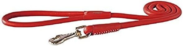 Rogz Leather Round Fixed Lead Red LGE 13mm