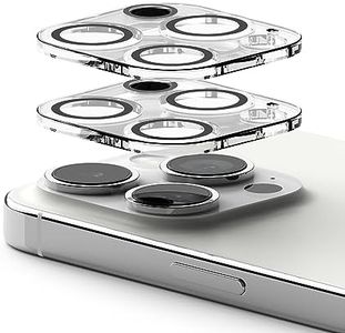 Ringke Camera Protector Glass [2 Pack] Compatible with iPhone 15 Pro Max Transparent HD Clear Full Adhesive Hard Tempered Glass Camera Lens Protector
