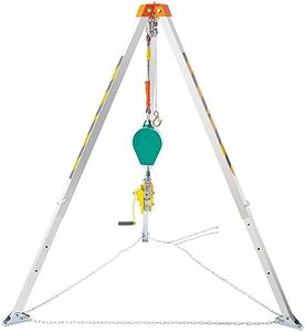 LoJok Confined Space Tripod Kit with 1200LBS Winch, Confined Space Tripod 6.5 Feet Legs Bracket and Self-Lock Device, 49.2 Feet Fall Protection, for Confined Space Rescue