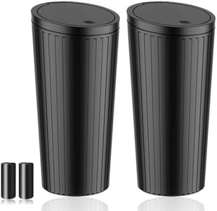 SGLRT Car Trash Can Bin with Lid - 2 Packs Car Garbage Can Cup Holder-Universal Leakproof Vehicle Garbage Can Bin with 40pcs Trash Bags-Car Organizers and Storage for Front Back Seat Accessories