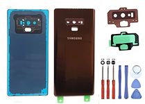 Back Glass Cover OEM Rear Battery Door Replacement for Samsung Galaxy Note 9 SM-N960W SM-N960U N960F N960W 6.4” (All Version) with Camera Lens & Adhesive Sticker & Repair Tool Kit (Mettalic Cupper)