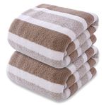 Microfiber Bath Towels, 2 Pack Lightweight, Absorbent, Super Fluffy and Fast Drying Towel for Travel, Vacation, Fitness and Yoga (28" x 55", Brown)