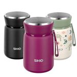 SHO Food Flask - Vacuum Insulated, Double Walled Stainless Steel Food Flask & Food Container - 10 Hours Hot & 20 Hours Cold - 530ml 800ml - BPA Free (Very Berry, 530ml)