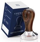 KYONANO 58mm Coffee Distributor & Coffee Tamper, Coffee Tamper 58mm, espresso machine with stainless steel base and Chacate Preto wooden handle, suitable for homemade coffee at home coffee shop