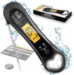 Biison Meat Thermometer Digital, Instant Read Meat Thermometer for Grill and Cooking, IP66 Waterproof Food Thermometer for Kitchen and Outside, BBQ, Turkey, Candy, Liquids, Beef