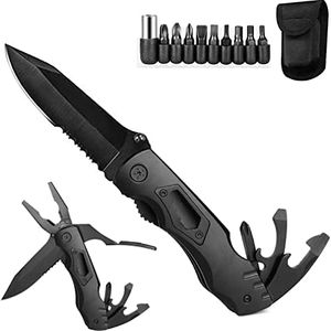 Multitools 18 in 1 Multi-Purpose Tool, Multi-purpose Pliers, Screwdriver, Screwdriver, Bottle Opener, Camping Knife Pliers Multipurpose Pliers - Black