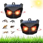 Solar Nocturnal Animal Repeller, Predator Control Light Animal Repellent for Coyote, Raccoon, Deer, Fox, Skunk, Outdoor Predator Deterrent Ideal for Garden, Yard, Farm, Chicken Coop (2 Pack)