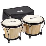 RockJam RJ-100300 7" and 8" Bongo Set with Padded Bag and Tuning Wrench Natural