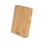 Wangari Aspen 5000mAh Bamboo Wood Power Bank | Fast Charger with Dual USB Output & Dual Input (Type-C & Micro USB) | LED Indicator | Portable Charger for iPhone, Android & More