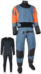 Typhoon Multisport 5 Rapid Drysuit Dry Suit with Convenience Zip & Free Underfleece - Teal Orange - Comfortable Internal - Drysuit Size - S