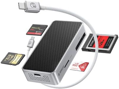 ORICO 40Gbps Memory Card Reader, 4-in-1 CFexpress Type B/A Reader, SD/TF Card Reader, Aluminum & Ice-Skin Cooling, Compatible with Sony/Canon/Nikon/Fuji Cameras (Only for Thunderbolt Interface) - M4DK