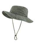 Zylioo XXL Washed Boonie Hats,Adjustable Travel Sun Hats for Hiking Camping Safari,Oversized Fishing Hat Army Green