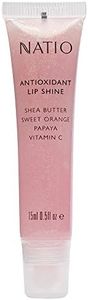 Natio Australia Antioxidant Lip Shine Grace 15ml - Hydrating Pink Shimmering Lip Gloss, Shea Butter, Sweet Orange, Papaya & Vitamin C, Dewy Lip Treatment - Vegan Friendly