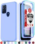 LeYi for Motorola Moto G Power 2022 Phone Case, Moto G Pure Phone Case with [2 x Tempered Glass Screen Protector], Full-Body Shockproof Soft Liquid Silicone Phone Case for G Play 2023, Violet