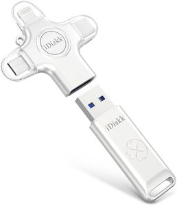 iDiskk USB flash drive 4 in 1 Auto Photo and Video Backup and Transfer for iPhone/iPad/Android/Windows/MacOS,128GB