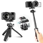 ULANZI MT-47 Camera Tripod Aluminum Alloy Mini Travel Phone Tripod Stand Compact Desktop Tripod for DSLR, 360° Ball Head with 1/4 inch Arca Quick Release Plate Cold Shoe Portable Vlog Selfie Stick