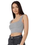 TAGAS Women's Solid Relaxed Fit TOP (CP-70-GREY- Grey XS)