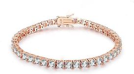 NYC Sterling 3mm Round Cubic Zirconia Classic Tennis Bracelet, 3mm, Cubic Zirconia