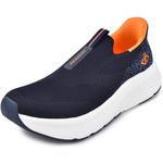 JACKSHIBO Mens Slip in Free up Hands Shoes Wide Toe Box Arch Support Fashion Trainers Orthopedic Walking Sneakers Cushioned Thick Zero Drop Sole Metatarsal Pads Blue Size 9