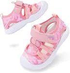 JOINFREE Toddler Girls and Boys Barefoot Swim Beach Pool Water Shoes Summer Walking Sandals Athletic Sneakers Lightweight Hook and Loop 8 Toddler Pink PLeopard