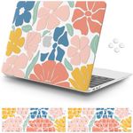 iCasso Compatible with MacBook Air 13 inch Case 2021, 2020-2018 Release M1 A2337 A2179 A1932, Colorful Flower Protective Hard Shell Case +Keyboard Cover + Screen Protector（Flower）