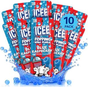 ICEE by BobaVida Blue Raspberry Popping Boba Pearls | Fun ICEE-Inspired Flavor | Popping Boba For Drinks & Desserts | Includes Straws | Sweet & Tart Fruit Boba Pearls | 3oz Each (12 Pouches)