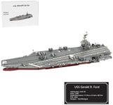 XMalNexity 1:300 USS Gerald R. Ford Building Blocks Set, US Fleet Collection with 13 Aircraft Model,Compatible with Major Brands, Gift for Military Enthusiasts – 6354PCS