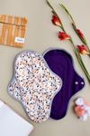 Rebelle Reusable Sanitary Pad for Women Pack of 4 (M - Dark) | Safest Cloth Pad | 2 Heavy Flow and 2 Light Flow Pads | Easy to Wash | Super Absorbent | Rash Free Cotton Fabric| Lasts Up To 18 months