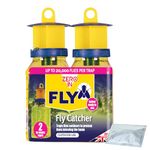 Zero In Outdoor Fly Trap - Ready-Baited Fly Catcher, Twin Pack - Non-Toxic, Insect Trap to Attract & Trap Bugs - Suitable for Garden & Outdoor Use, Lasts up to 2-3 Weeks