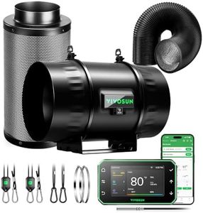VIVOSUN Smart Air Filtration PRO Kit 8", AeroZesh T8 Inline Duct Fan with GrowHub E42A+, Temperature Humidity Controller, Carbon Filter & Ducting Ventilation System for Grow Tent, Hydroponics