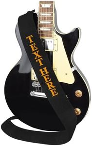 Art Tribute Personalized 3" Guitar Strap for Bass, Electric & Acoustic Guitar, Custom 3 inch Wide Belt with Name, Embroidered Custom Straps Best Gift for Men & Women Players - Black