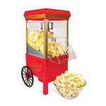 Nostalgia Vintage Popcorn Maker for Table Popcorn Maker 12 Cups Hot Air Popcorn Machine with Measuring Cap Oil Free Red